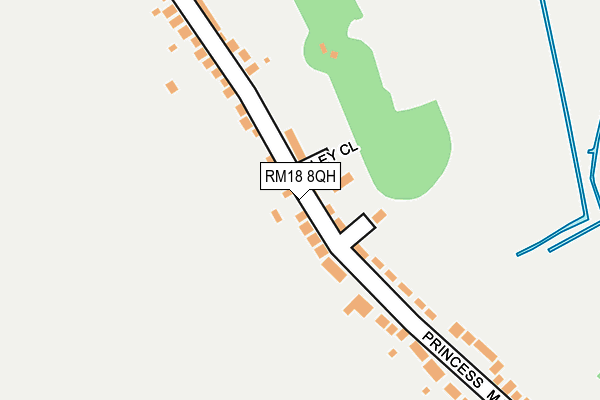 RM18 8QH map - OS OpenMap – Local (Ordnance Survey)