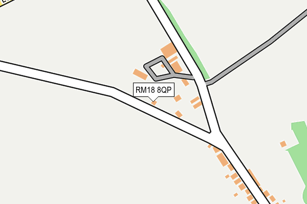 RM18 8QP map - OS OpenMap – Local (Ordnance Survey)