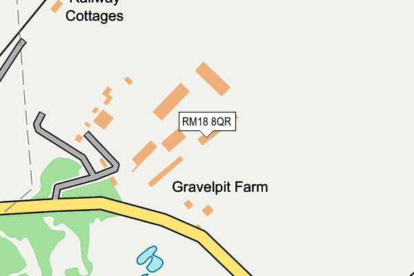 RM18 8QR map - OS OpenMap – Local (Ordnance Survey)