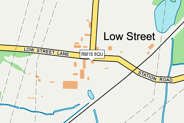 RM18 8QU map - OS OpenMap – Local (Ordnance Survey)