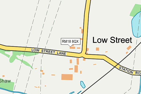 RM18 8QX map - OS OpenMap – Local (Ordnance Survey)