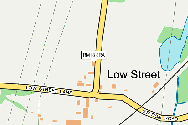 RM18 8RA map - OS OpenMap – Local (Ordnance Survey)
