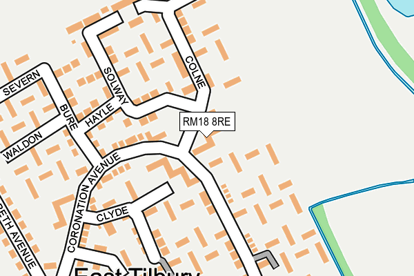 RM18 8RE map - OS OpenMap – Local (Ordnance Survey)