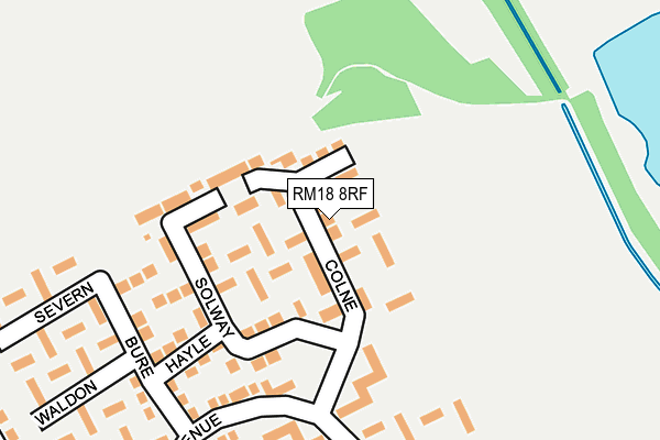 RM18 8RF map - OS OpenMap – Local (Ordnance Survey)