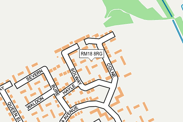 RM18 8RG map - OS OpenMap – Local (Ordnance Survey)