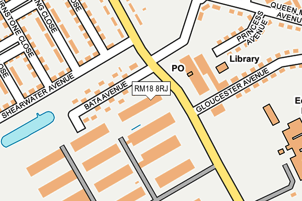 RM18 8RJ map - OS OpenMap – Local (Ordnance Survey)