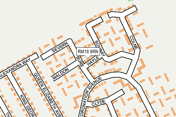 RM18 8RN map - OS OpenMap – Local (Ordnance Survey)