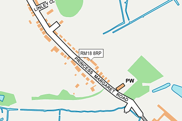 RM18 8RP map - OS OpenMap – Local (Ordnance Survey)