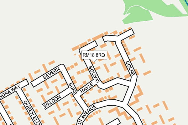 RM18 8RQ map - OS OpenMap – Local (Ordnance Survey)