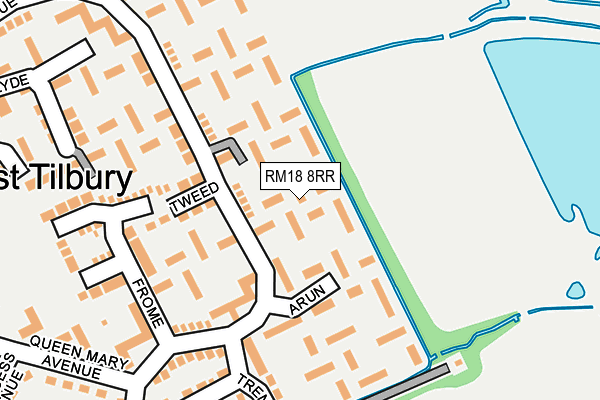 RM18 8RR map - OS OpenMap – Local (Ordnance Survey)