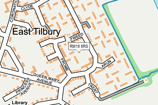 RM18 8RS map - OS OpenMap – Local (Ordnance Survey)