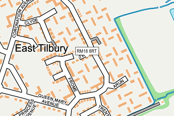 RM18 8RT map - OS OpenMap – Local (Ordnance Survey)