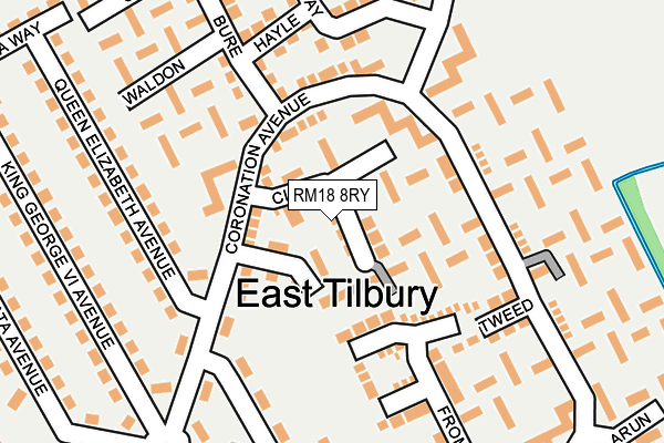 RM18 8RY map - OS OpenMap – Local (Ordnance Survey)