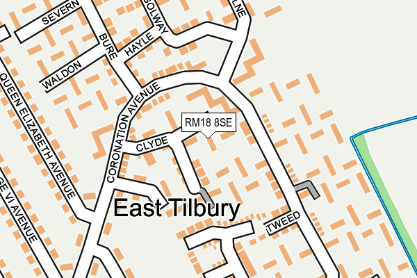 RM18 8SE map - OS OpenMap – Local (Ordnance Survey)