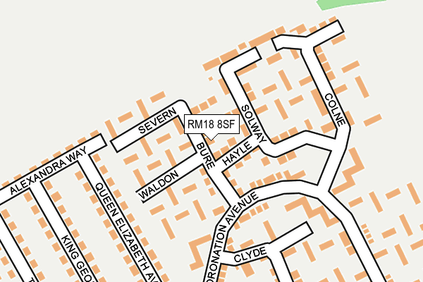 RM18 8SF map - OS OpenMap – Local (Ordnance Survey)