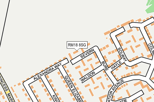 RM18 8SG map - OS OpenMap – Local (Ordnance Survey)