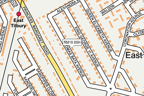 RM18 8SH map - OS OpenMap – Local (Ordnance Survey)