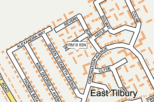 RM18 8SN map - OS OpenMap – Local (Ordnance Survey)