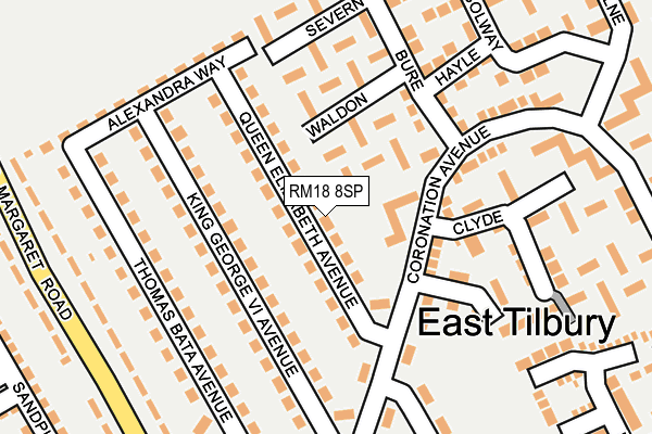 RM18 8SP map - OS OpenMap – Local (Ordnance Survey)