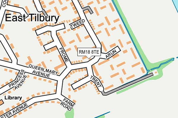 RM18 8TE map - OS OpenMap – Local (Ordnance Survey)