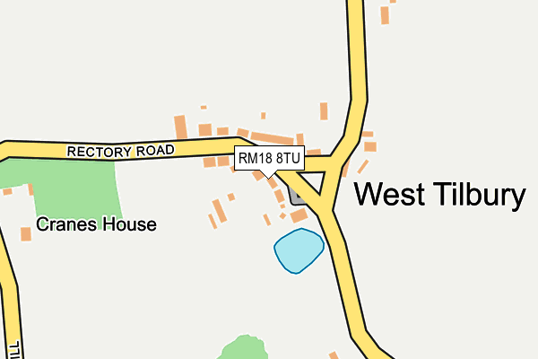 RM18 8TU map - OS OpenMap – Local (Ordnance Survey)