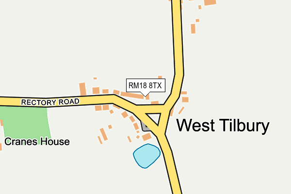 RM18 8TX map - OS OpenMap – Local (Ordnance Survey)