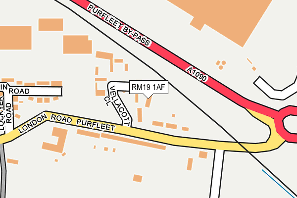 RM19 1AF map - OS OpenMap – Local (Ordnance Survey)