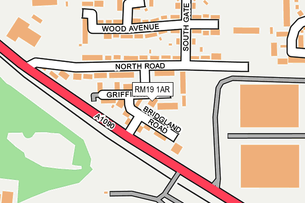 RM19 1AR map - OS OpenMap – Local (Ordnance Survey)