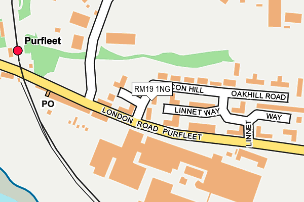 RM19 1NG map - OS OpenMap – Local (Ordnance Survey)