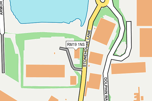 RM19 1NS map - OS OpenMap – Local (Ordnance Survey)