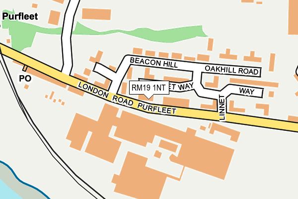 RM19 1NT map - OS OpenMap – Local (Ordnance Survey)