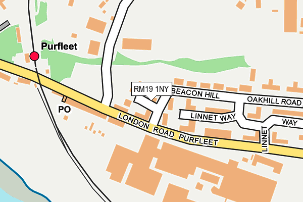 RM19 1NY map - OS OpenMap – Local (Ordnance Survey)