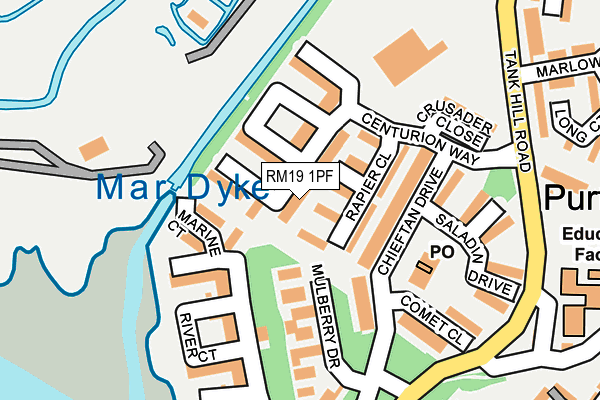 RM19 1PF map - OS OpenMap – Local (Ordnance Survey)