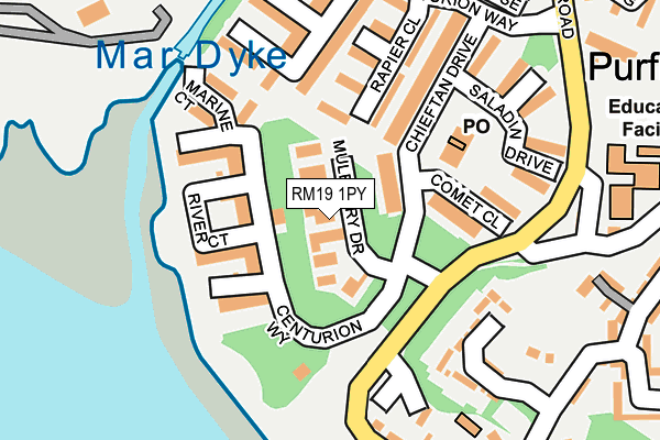 RM19 1PY map - OS OpenMap – Local (Ordnance Survey)