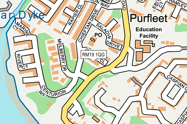 RM19 1QG map - OS OpenMap – Local (Ordnance Survey)