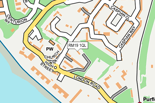 RM19 1QL map - OS OpenMap – Local (Ordnance Survey)