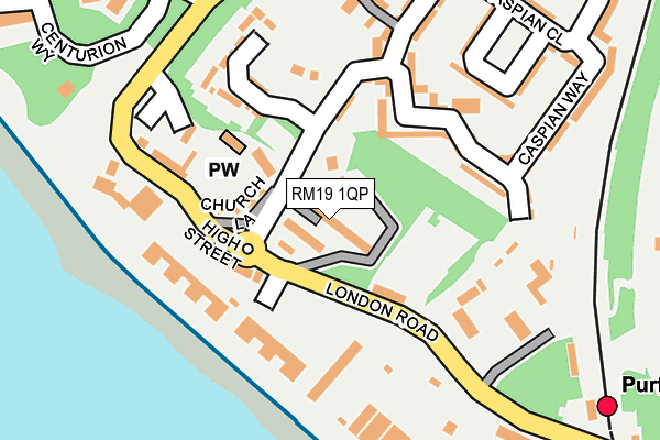 RM19 1QP map - OS OpenMap – Local (Ordnance Survey)