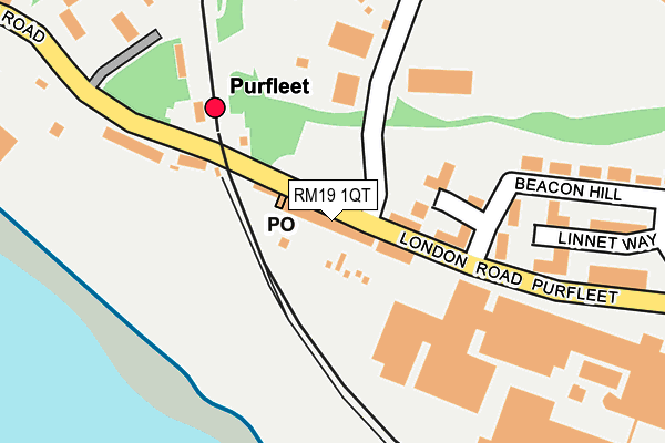 RM19 1QT map - OS OpenMap – Local (Ordnance Survey)