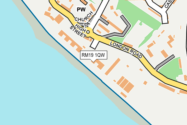 RM19 1QW map - OS OpenMap – Local (Ordnance Survey)