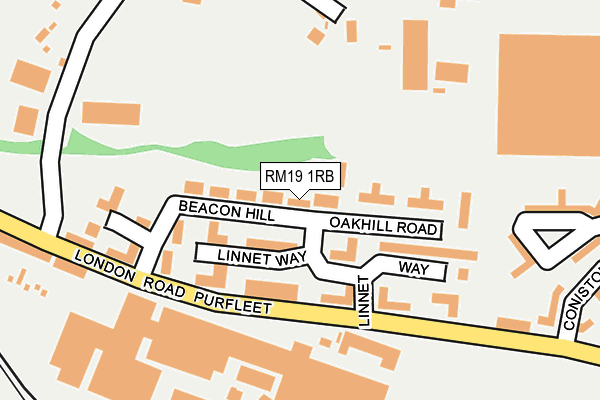 RM19 1RB map - OS OpenMap – Local (Ordnance Survey)