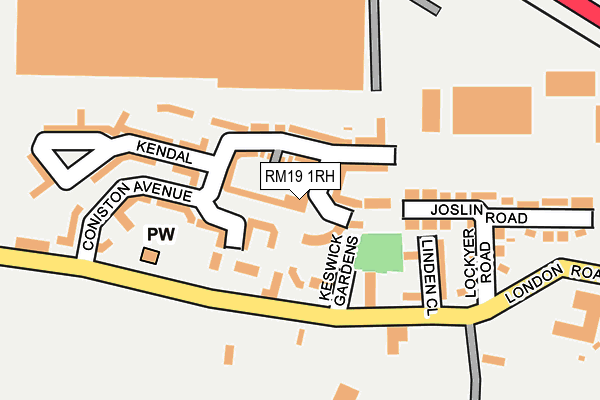 RM19 1RH map - OS OpenMap – Local (Ordnance Survey)