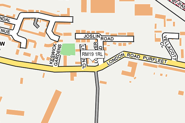 RM19 1RL map - OS OpenMap – Local (Ordnance Survey)