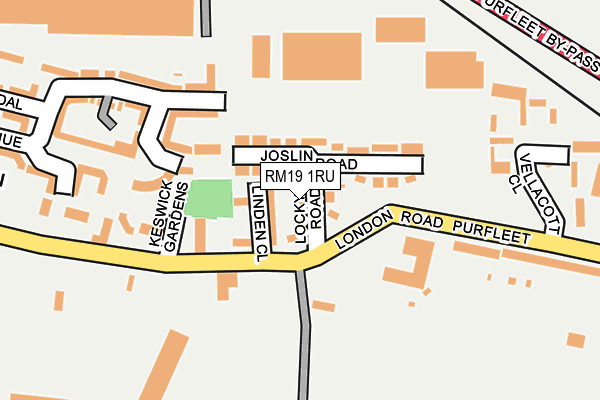 RM19 1RU map - OS OpenMap – Local (Ordnance Survey)