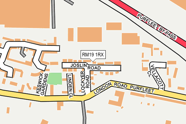 RM19 1RX map - OS OpenMap – Local (Ordnance Survey)