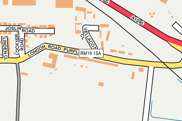 RM19 1SA map - OS OpenMap – Local (Ordnance Survey)