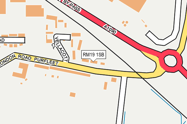 RM19 1SB map - OS OpenMap – Local (Ordnance Survey)