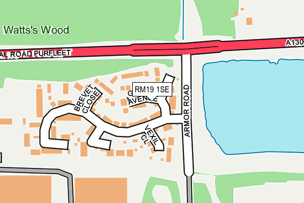 RM19 1SE map - OS OpenMap – Local (Ordnance Survey)