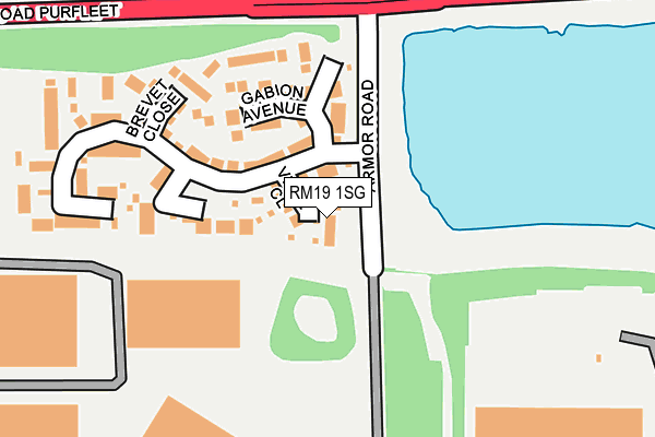 RM19 1SG map - OS OpenMap – Local (Ordnance Survey)