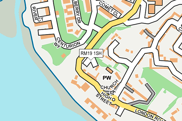 RM19 1SH map - OS OpenMap – Local (Ordnance Survey)
