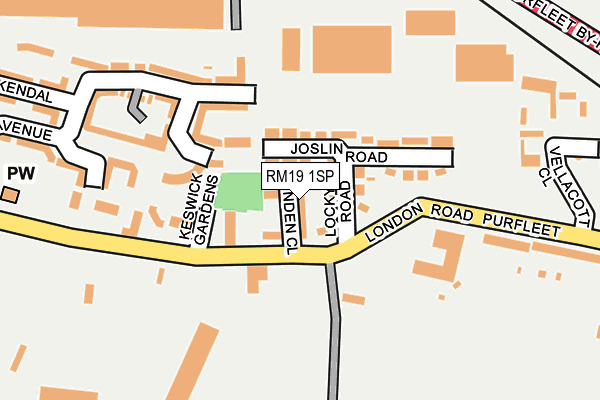 RM19 1SP map - OS OpenMap – Local (Ordnance Survey)